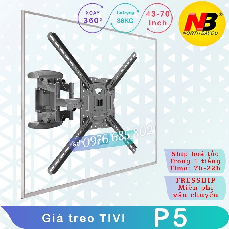 Khung treo tivi xoay hàng nhập khẩu p4 32-60 inch