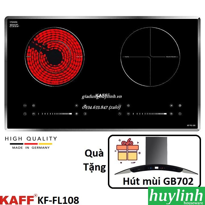 Bếp điện từ - hồng ngoại kaff fl-fl108 - made in germany - tặng hút mùi kaff gb702