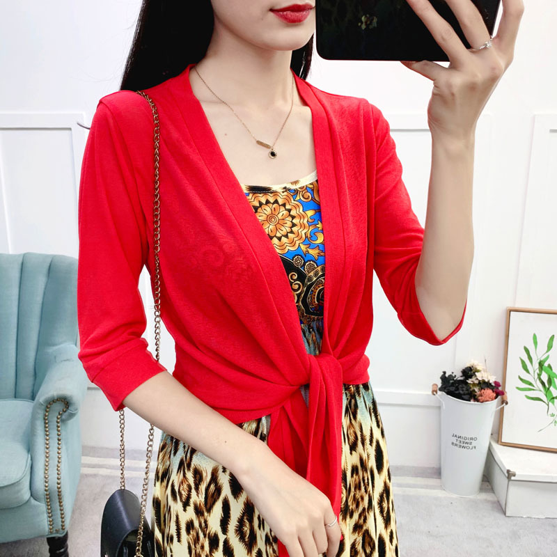 Áo khoác Cardigan Nữ nữ HoodiesÁo khoác mỏng váy xò-nanh với áo chống nắng nữ ngắn áo khoác điều hòa không khí nhỏ lỏng lẻo from rộng oversize Shan6255