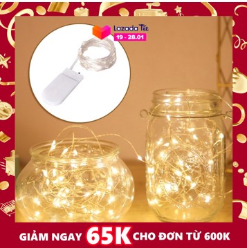 Dây Đèn Led Tặng Kèm Pin Đèn Led Đom Đóm Fairy Light Decor Trang Trí Quấn Cây Noel Tiệc Tùng AG13