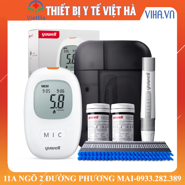 Máy đo đường huyết điện tử YUWELL Accusure 710 tặng kèm theo 10 kim lấy máu +10 que thử đường huyết - Bảo hành trọn đời