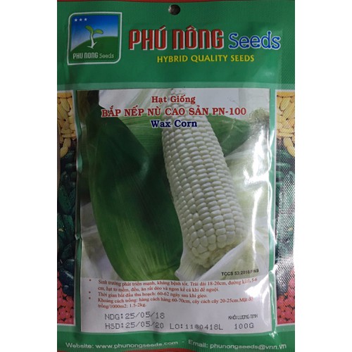 [HCM]Hạt giống BẮP NẾP NÙ PHÚ NÔNG - 100g