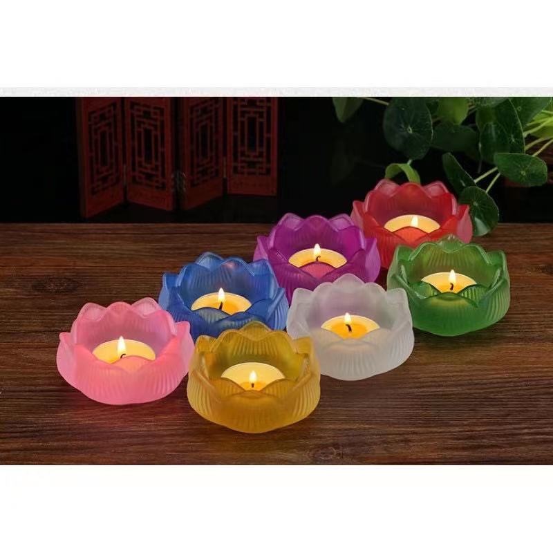 ĐẾ NẾN HOA SEN Giả LƯU LY - NHỎ (bộ 7 màu)