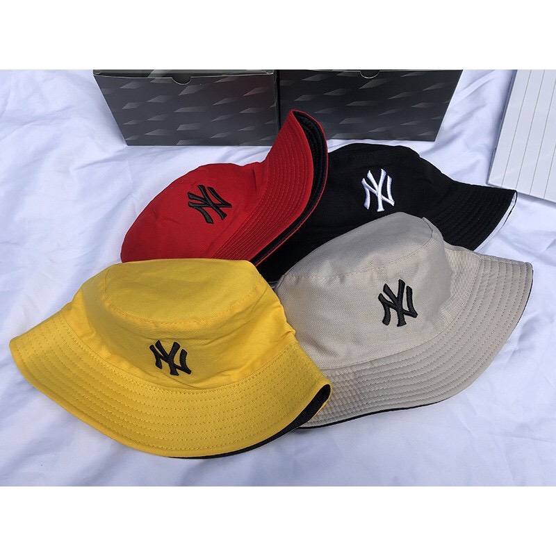 NÓN BUCKET 2 MẶT NY, MŨ BUCKET 2 MẶT NY, NÓN VÀNH 2 LỚP THÊU CHỮ NY THỜI TRANG CÁ TÍNH