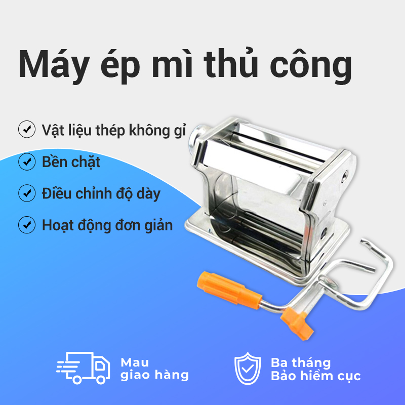 Máy ép mì quay tay bằng thép không gỉ DIY quay tay chắc chắn máy ép bùn di động có thể điều chỉnh độ dày giao hàng nhanh tận nơi