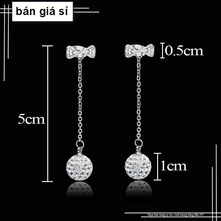 [HCM]Bông tai Chiếc Nơ rớt Trái Châu bán chạy đảm bảo không đen không rỉ sét giá hủy diệt tại Việt Nam