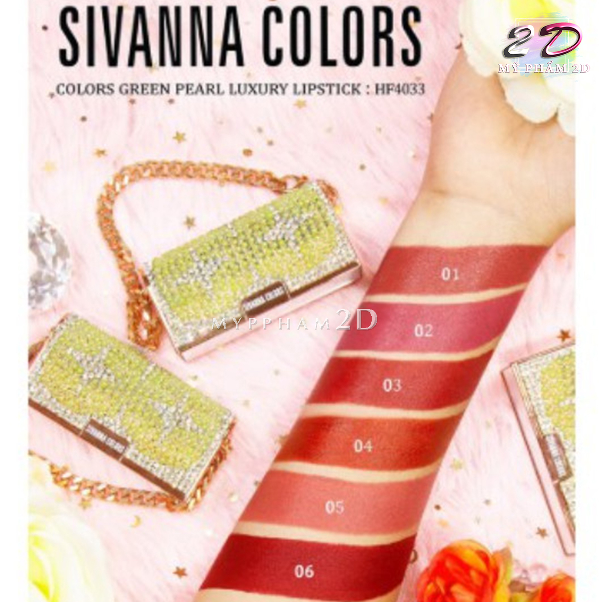 Son tui xách Sivanna Thái Lan, son đẹp siêu sang chảnh, chất son siêu lì, màu hot 50g