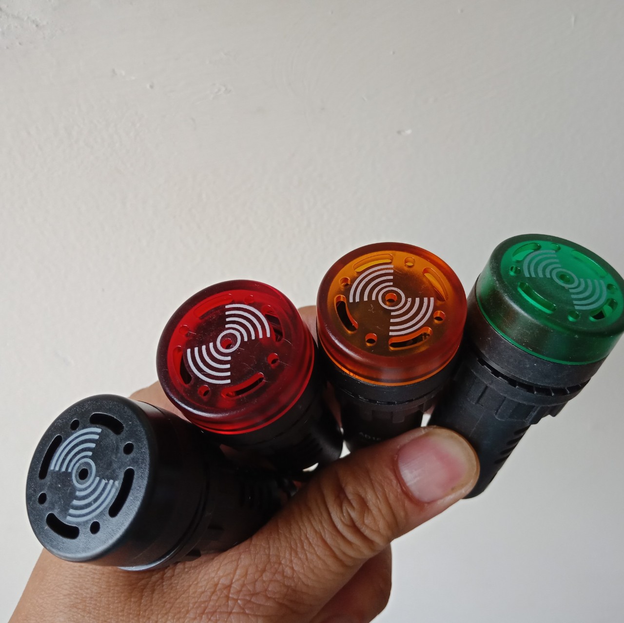 Đèn báo có còi báo động 12vdc 24vdc 220vac- đèn còi lắp tủ điện