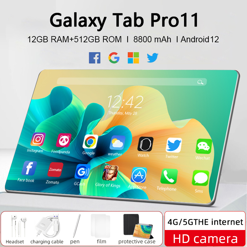 Máy tính bảng pro11 chính hãng màn hình 10,8 inch ram16g + rom512g 24 + 58mp máy tính bảng full hd máy tính bảng android12.0 máy tính bảng wifi 4g/5g bộ xử lý 12 lõi máy tính bảng giá rẻ miễn phí vận chuyển cod