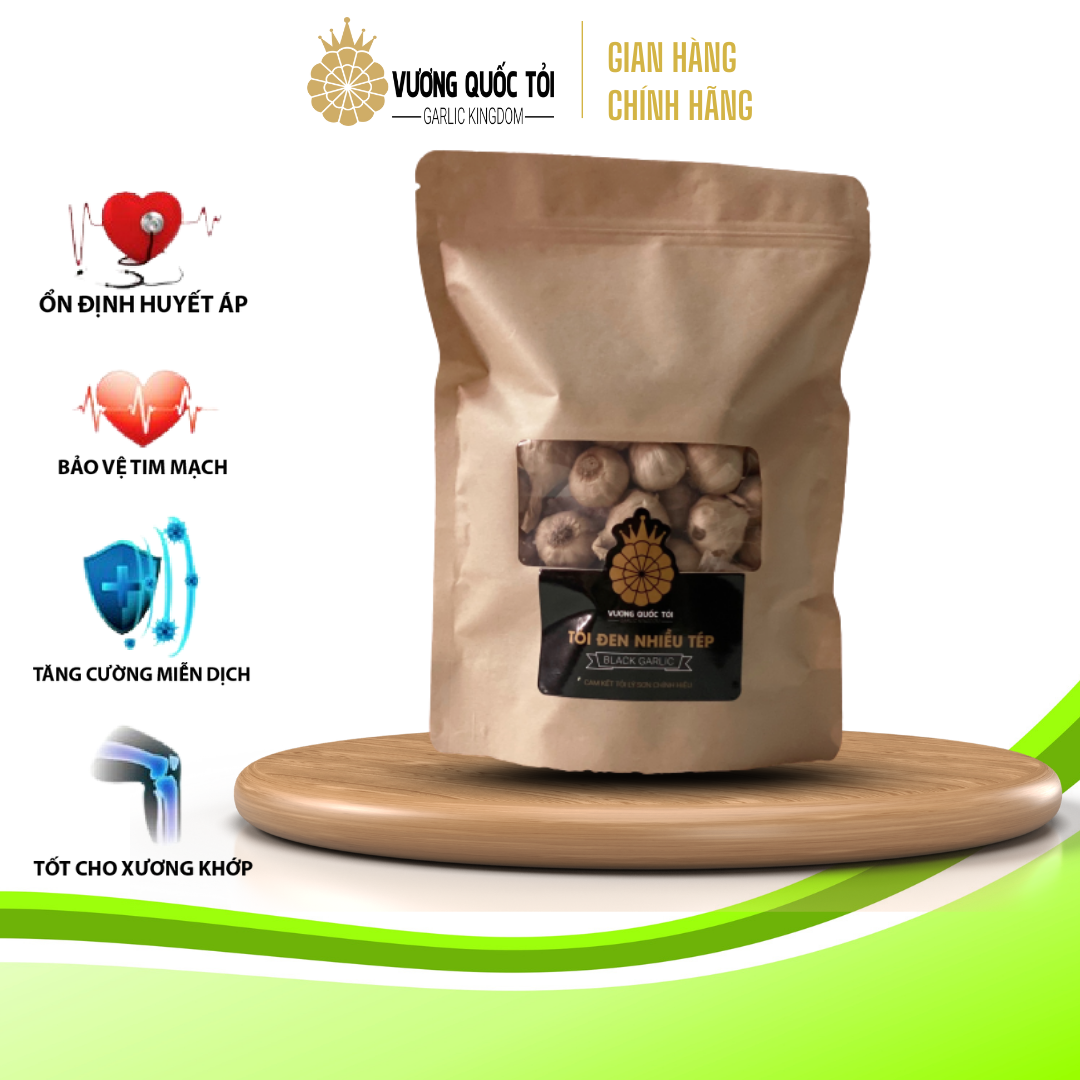 Tỏi Đen Lý Sơn chính gốc -nhiều tép, túi 500g- Vương Quốc Tỏi- ngăn ngừa tiểu đường, tốt cho tim mạch, tăng sức đề kháng,đặc biệt phù hợp với người già và trẻ em trên 1 tuổi