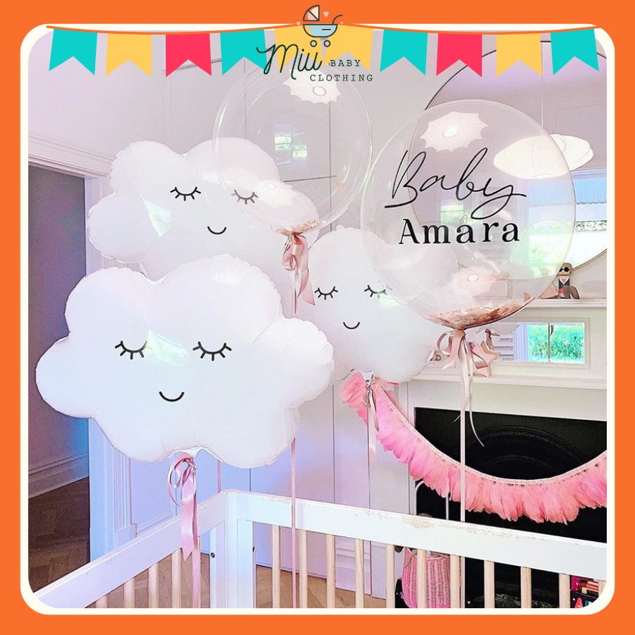 Bóng bóng hình đám mây 70cm trang trí tiệc tùng sinh nhật HPBD - màu trắng Miubabyclothing