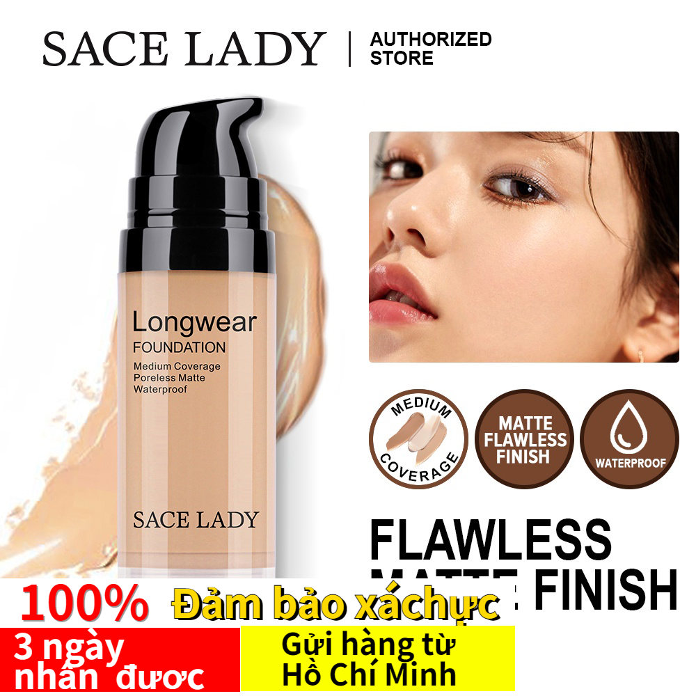 SACE LADY Kem nền dạng lỏng không thấm nước lâu trôi Kem nền dạng lỏng mịn màng