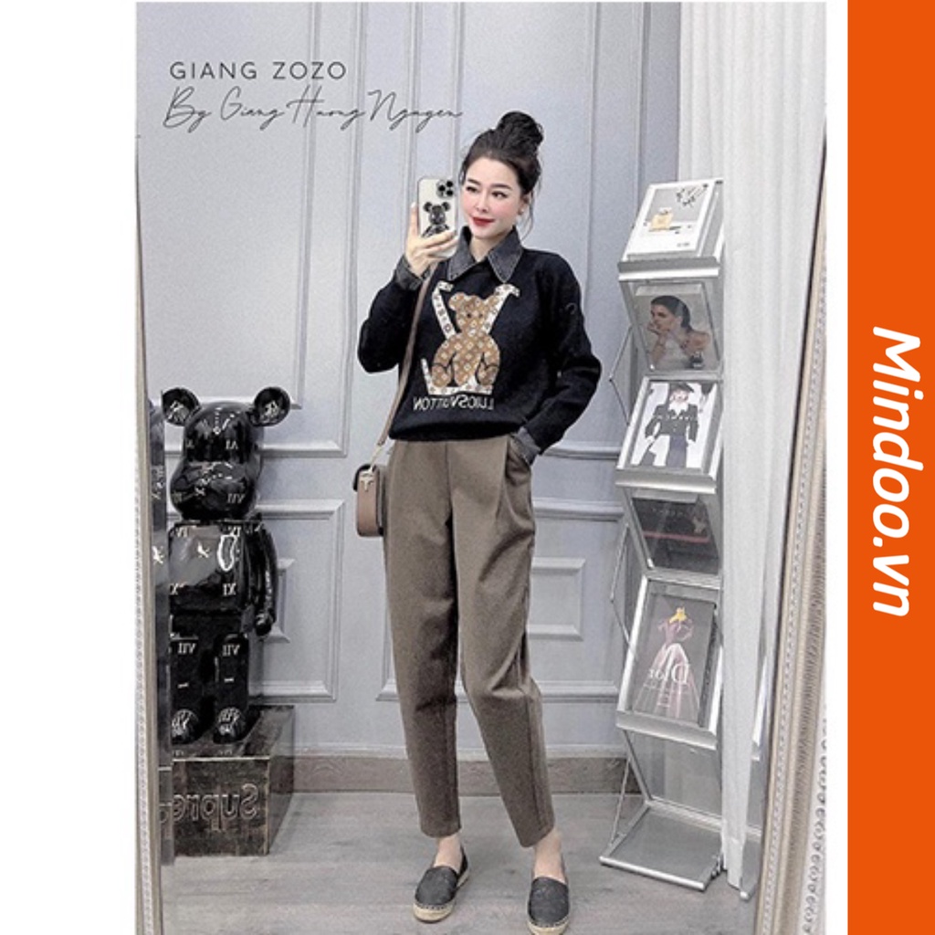 Quần baggy nữ vải nỉ cạp chun siêu hot mã 190 mindoo.vn dd