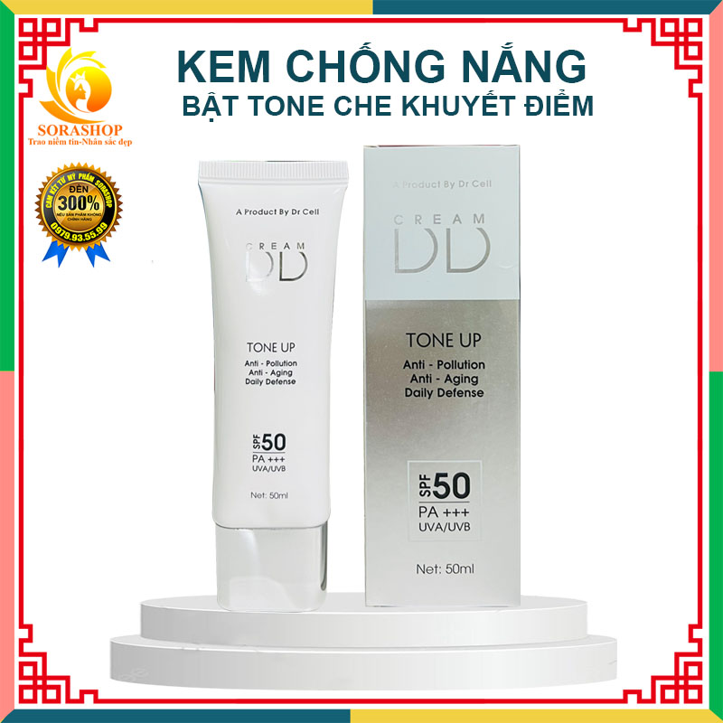 Kem Chống Nắng Che Khuyết Điểm Da Mặt DD Cream Dr Cell, Thành phần từ nhiên nhiên, phù hợp cho mọi loại da  50ml