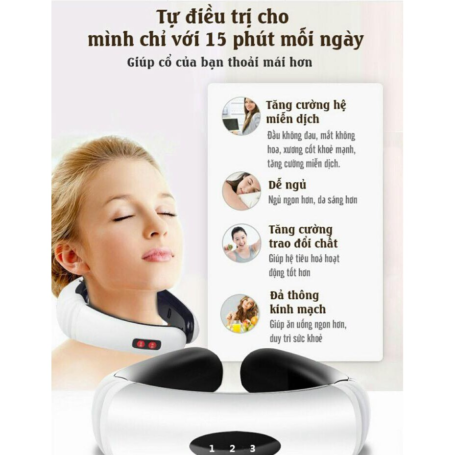 (TẶN QUE CHỌC SIM)Máy Mát Xa Cổ, Massage Vai Gáy Xung Điện Từ Cao Cấp