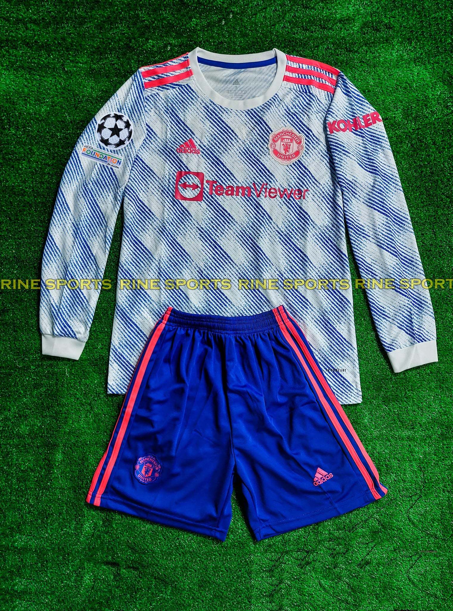 Hàng Thái Bộ áo bóng đá MU trắng dài tay sân khách ( Manchester United) sân Khách hàng Super 2021-2022 Giống thi đấu