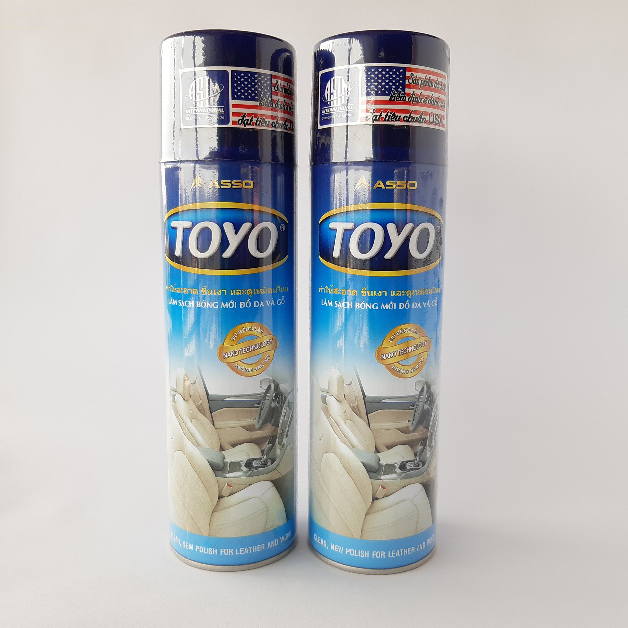 Bình xịt toyo 500ml đánh bóng, làm sạch, vệ sinh đồ da nhựa gỗ, đồ nội thất xe ô tô