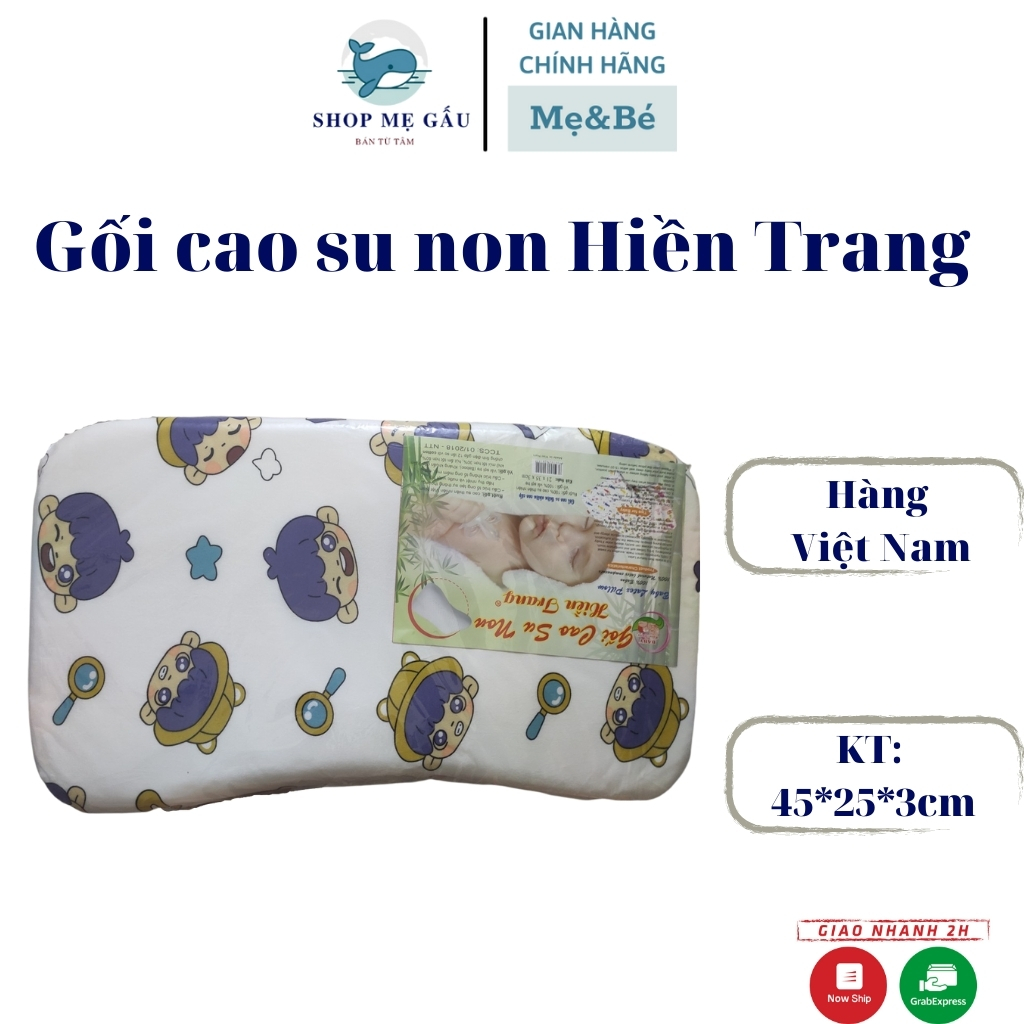Gối cao su non Hiền Trang cho bé mềm mịn thông thoáng