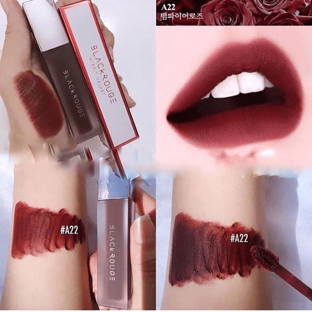Son black rouge màu #a22 : nâu đỏ maple ánh tím