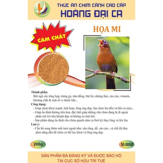 Cám chim họa mi, cám chim cảnh hoàng đại ca gói 200g