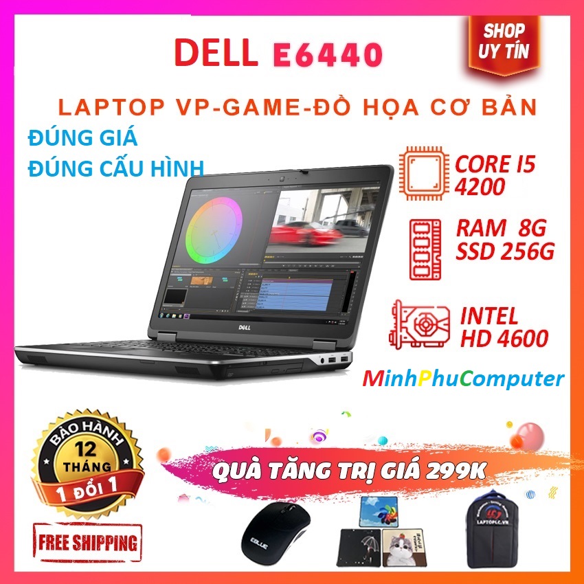 Laptop DELL Latitude E6440 Core i5 4200M RAM 8G SSD 256G 14inch - cấu hình mạnh chơi Game làm đồ hoạ tốt.