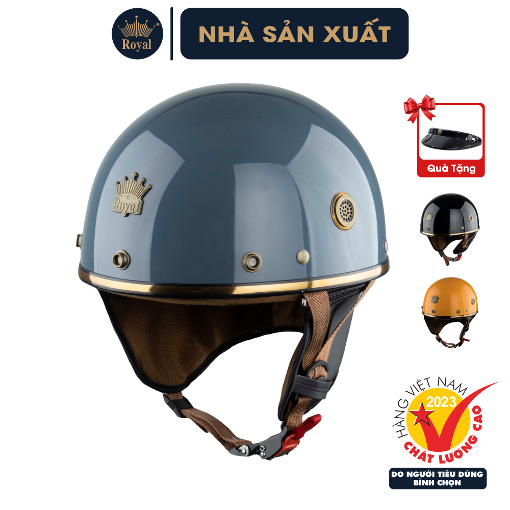 Nón bảo hiểm nửa đầu royal m379 - tặng kèm lưỡi trai - cá tính - nhiều màu sắc để lựa chọn - hàng chính hãng - bảo hành 12 tháng