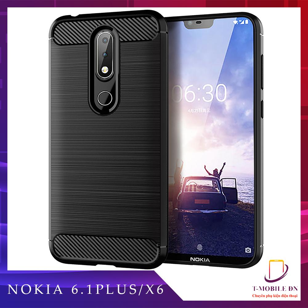 Ốp lưng Nokia 6.1 Plus Nokia X6 ốp silicone mềm Carbone phay xước chống sốc chống vân tay
