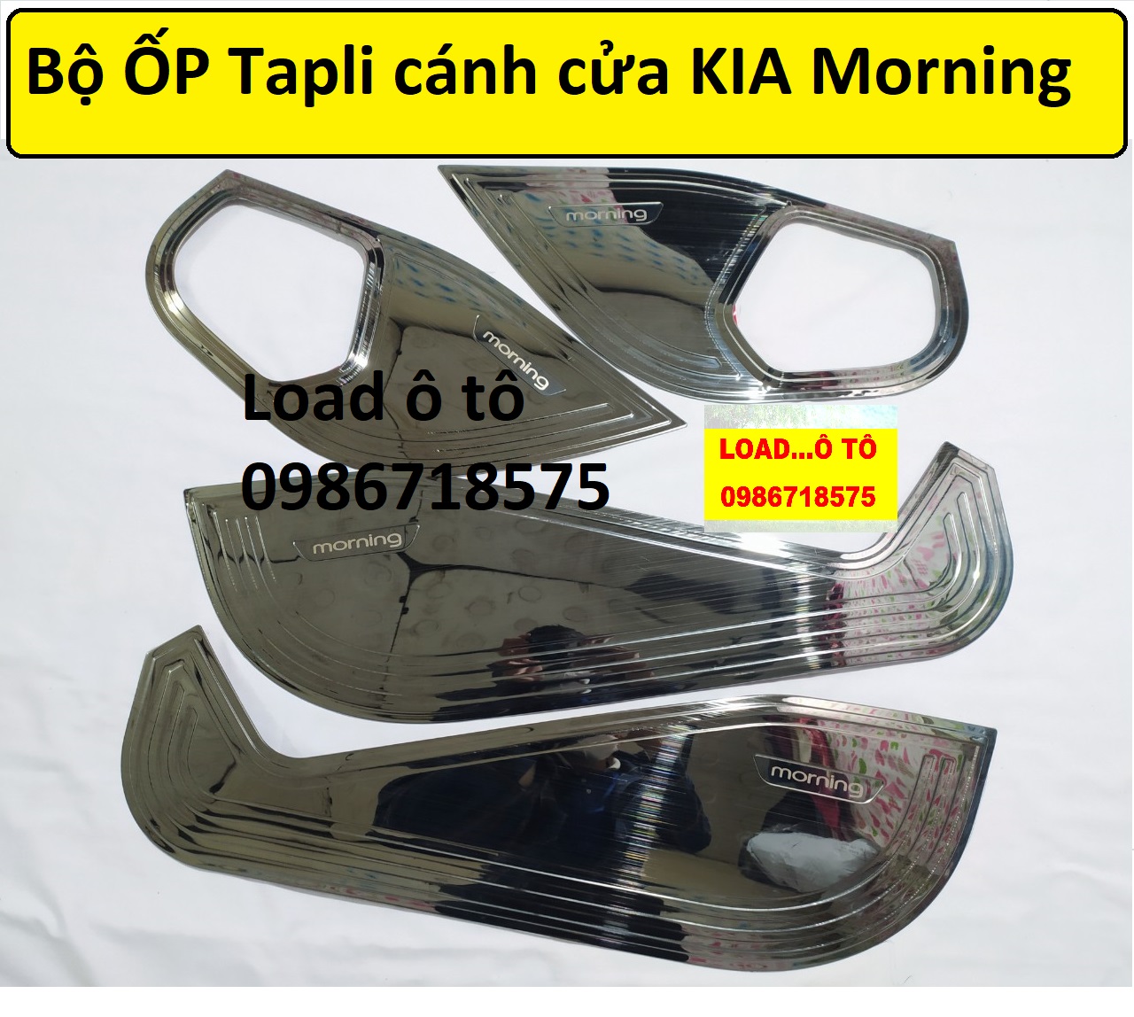 Bộ Ốp Tapli cánh Cửa, Màng Loa Xe KIA Morning 2014-2020 Mẫu Titan Cao Cấp