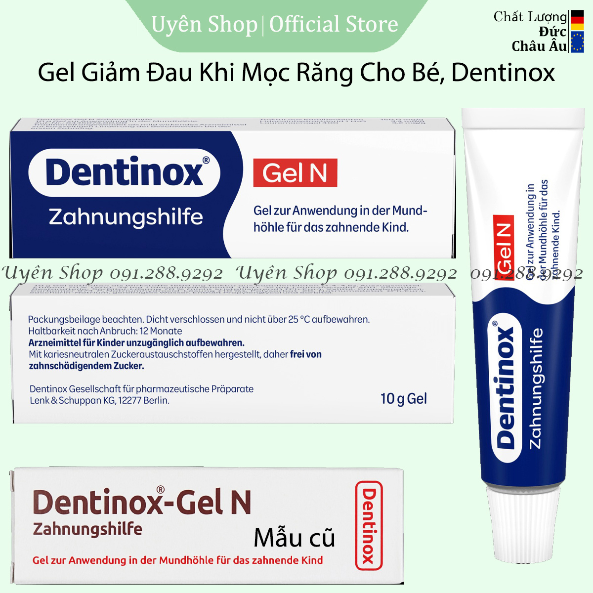 Gel Giảm Đau Mọc Răng Cho Bé, Dentinox HÀNG ĐỨC, Giúp Giảm Sự Khó Chịu, Quấy Khóc, Bỏ Ăn, Bảo Vệ Lợi