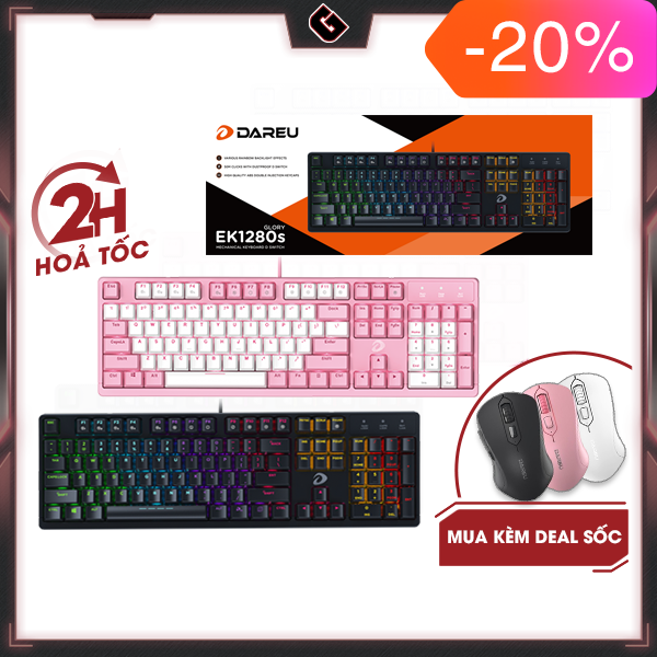 Bàn phím cơ gaming dareu ek1280s full size - hàng chính hãng