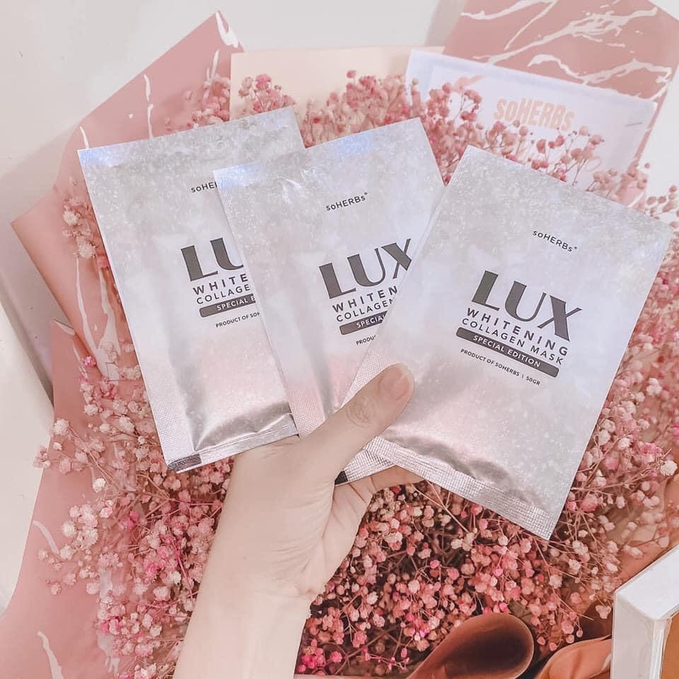 Ủ trắng da lux tinh chất collagen yến tươi hộp 3 gói