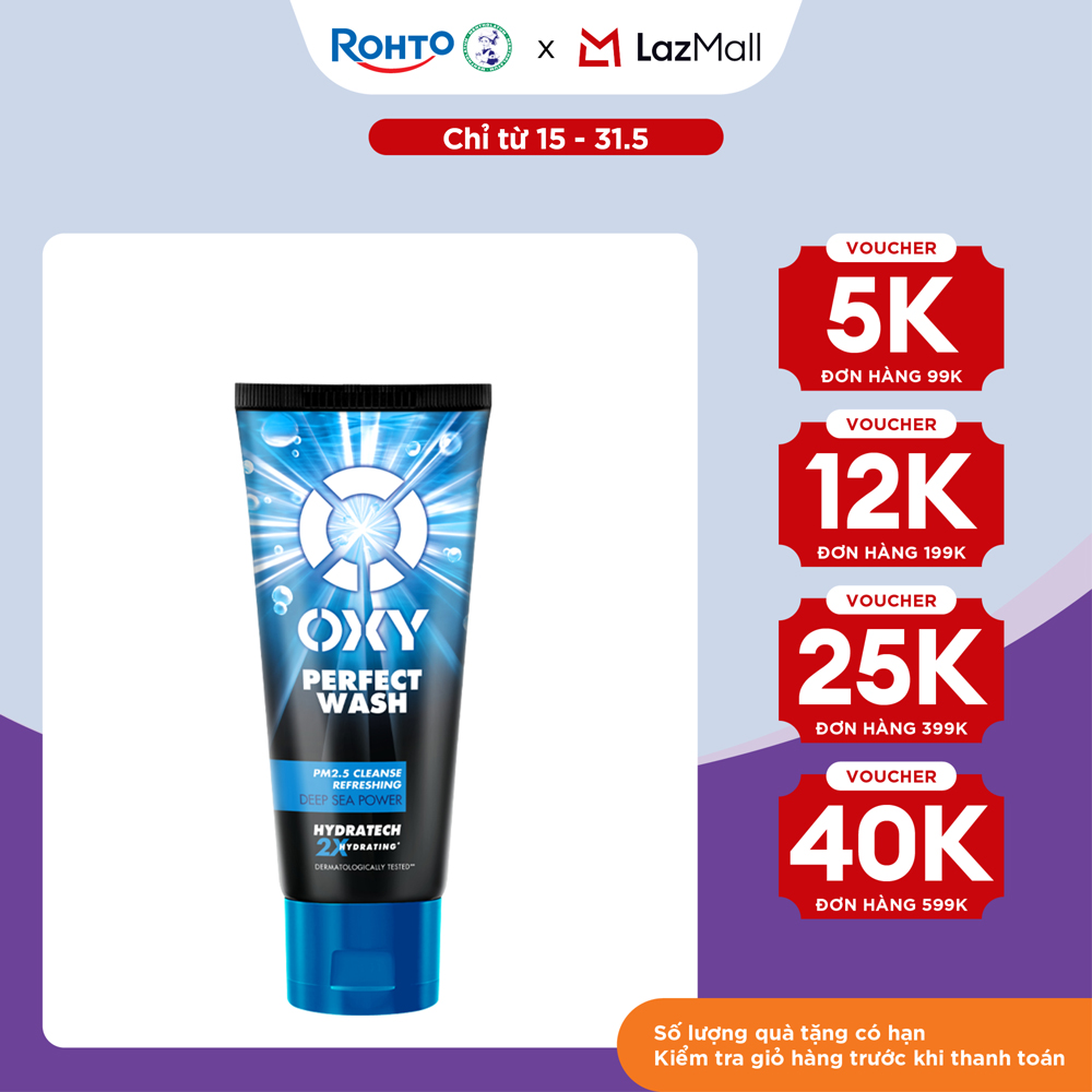 Sữa rửa mặt cho nam Oxy sạch sâu mát lạnh dạng kem Oxy Perfect Wash 100g
