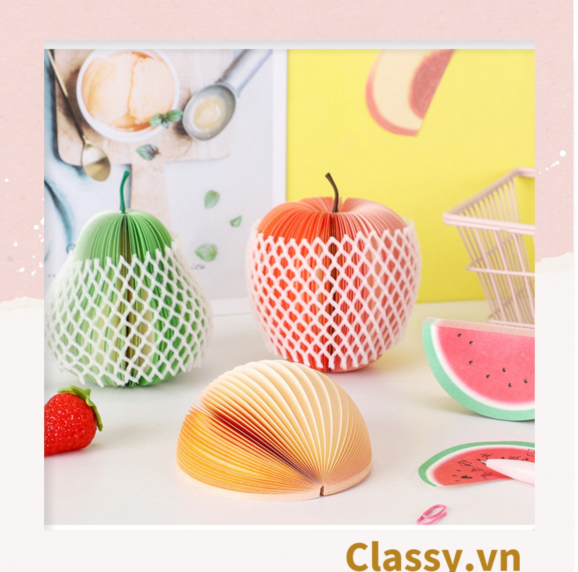 Classy Giấy note , giấy ghi chú hình quả táo sáng tạo, dễ thương