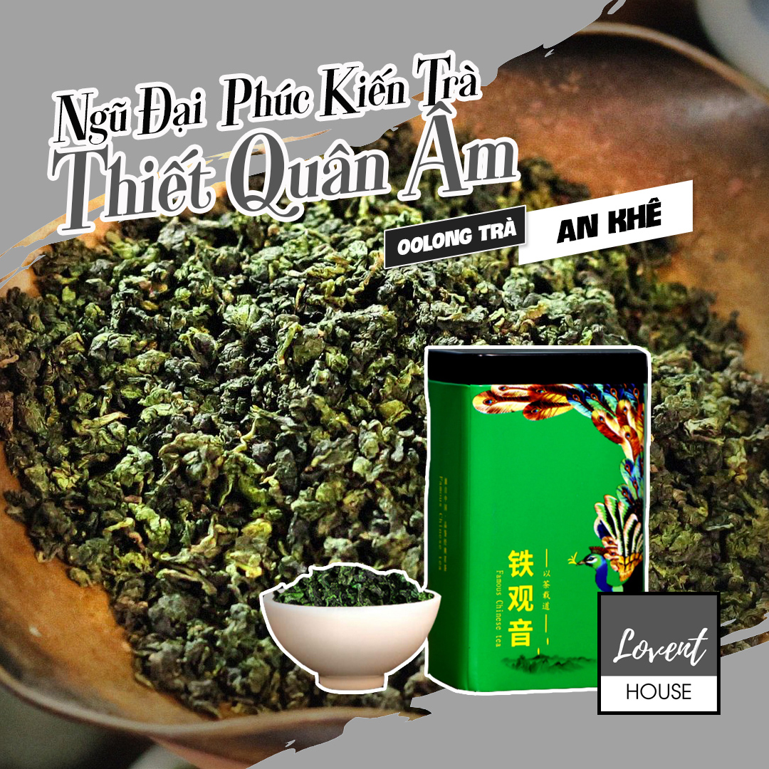 Trà Oolong Thiết Quan Âm - Ngũ đại danh trà Phúc Kiến - Hộp thiết khổng tước 100g - Hương hoa lan
