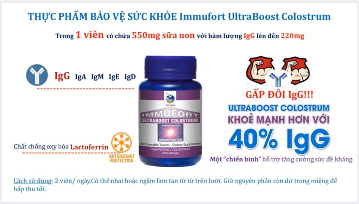 Sữa non dạng viên ngậm Alpha Lipid Immufort Ultraboost Colostrum