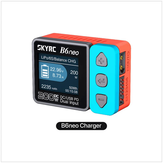 Skyrc b6 neo thông minh sạc dc 200w pd 80w lipo pin cân bằng sạc sk-100198 nhỏ gọn 6s sạc xả