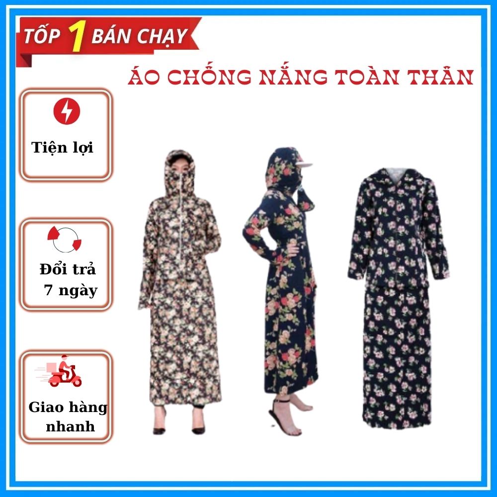 Váy áo chống nắng toàn thân 2 lớp vải lanh nhung Nhật chất xịn mềm êm nhẹ thoáng mát chùm kín chân