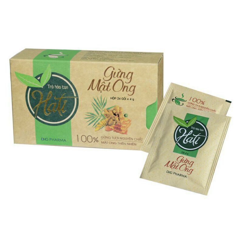 Trà gừng mật ong hati hộp 24 gói.