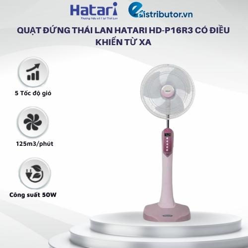 Quạt đứng Thái Lan Hatari HD-P16R3 có điều khiển từ xa - Hàng chính hãng