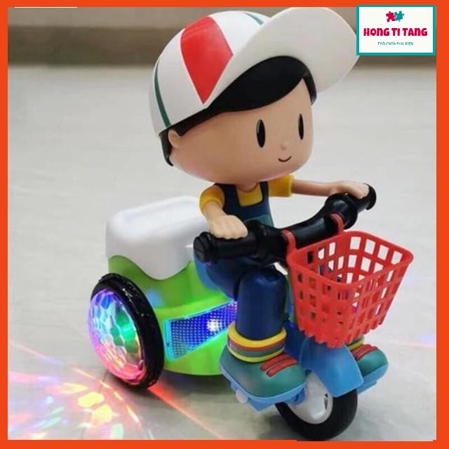 Đồ chơi em bé lái xe đạp bốc đầu xoay 360 độ phát sáng có nhạc vui nhộn, Đồ chơi em bé đi xe đạp xoay 360 độ có đèn và nhạc, Trò chơi mô hình đi xe máy xoay 360 độ, Đồ chơi mô hình, Trò chơi mô hình, Do choi mo hinh xe may