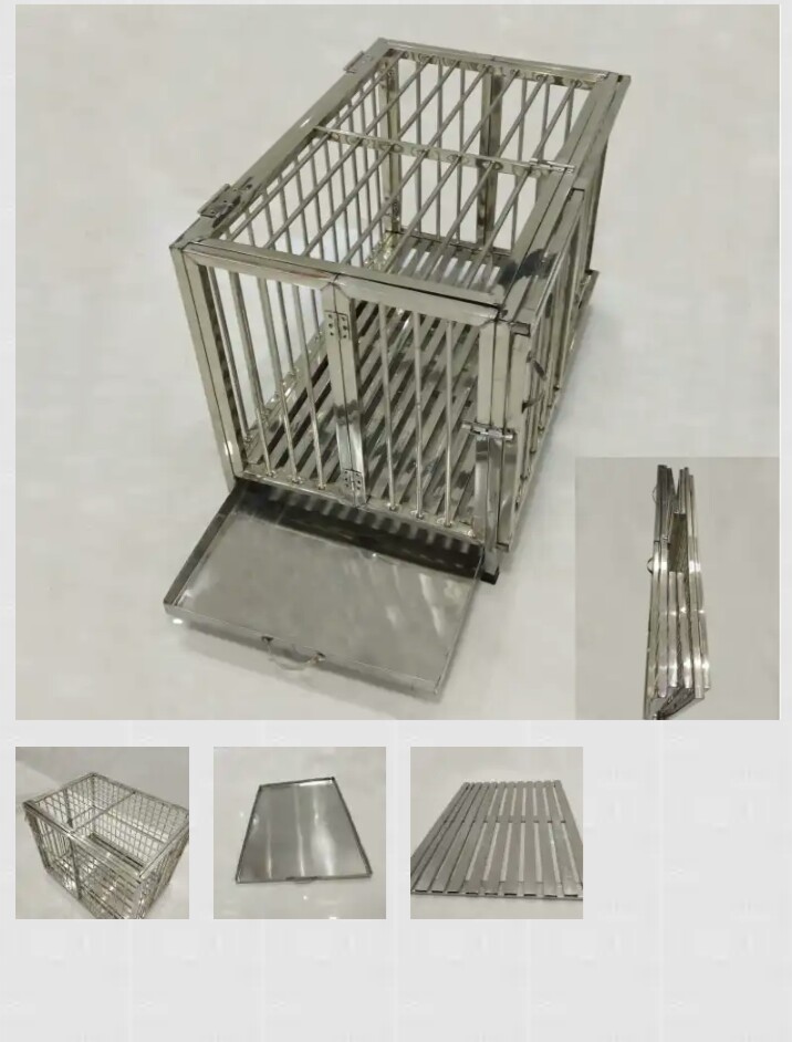 [HCM]CHUỒNG CHÓ INOX XẾP GỌN THÔNG MINH CAO CẤP 80x50x65 ( DxRxC)