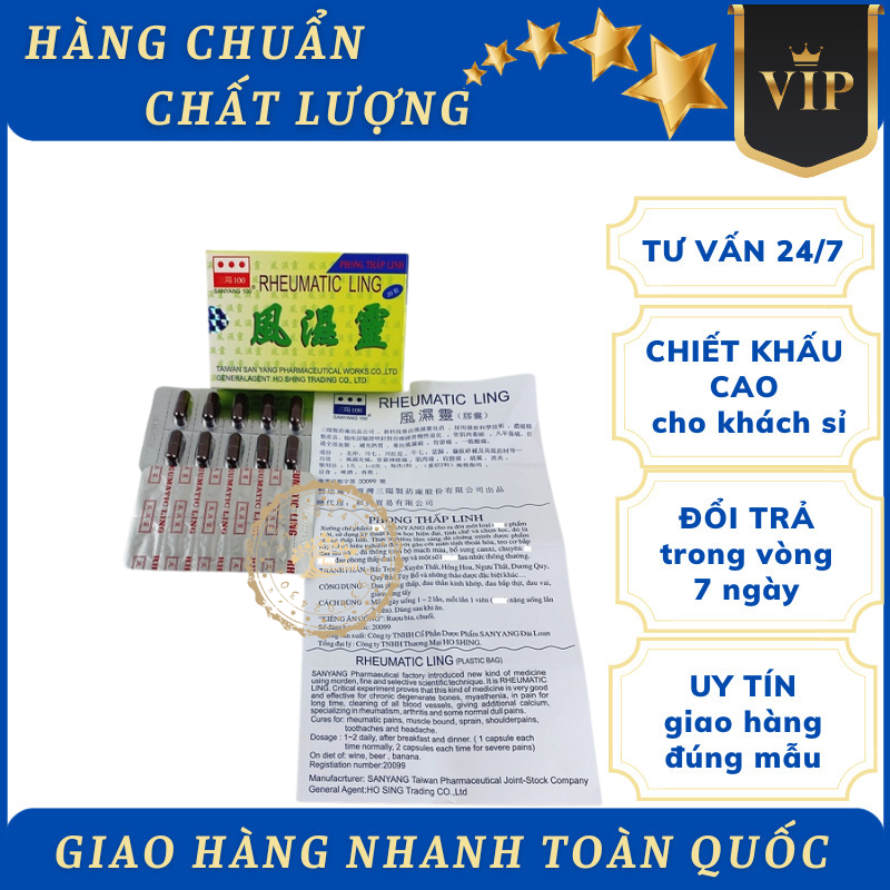 Rheumatic Ling, Phong Thấp Linh Đài Loan Xịn Loại 20 Viên Đóng Vỉ–Hỗ Trợ Xương Khớp [Xương Khớp]