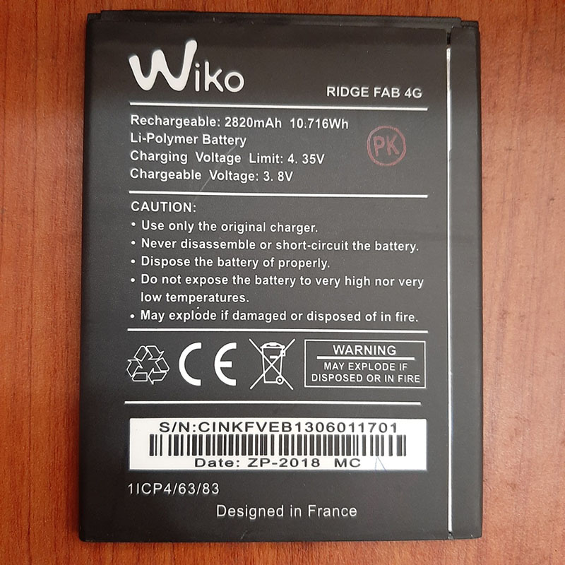 Pin điện thoại wiko ridge fab 4g zin