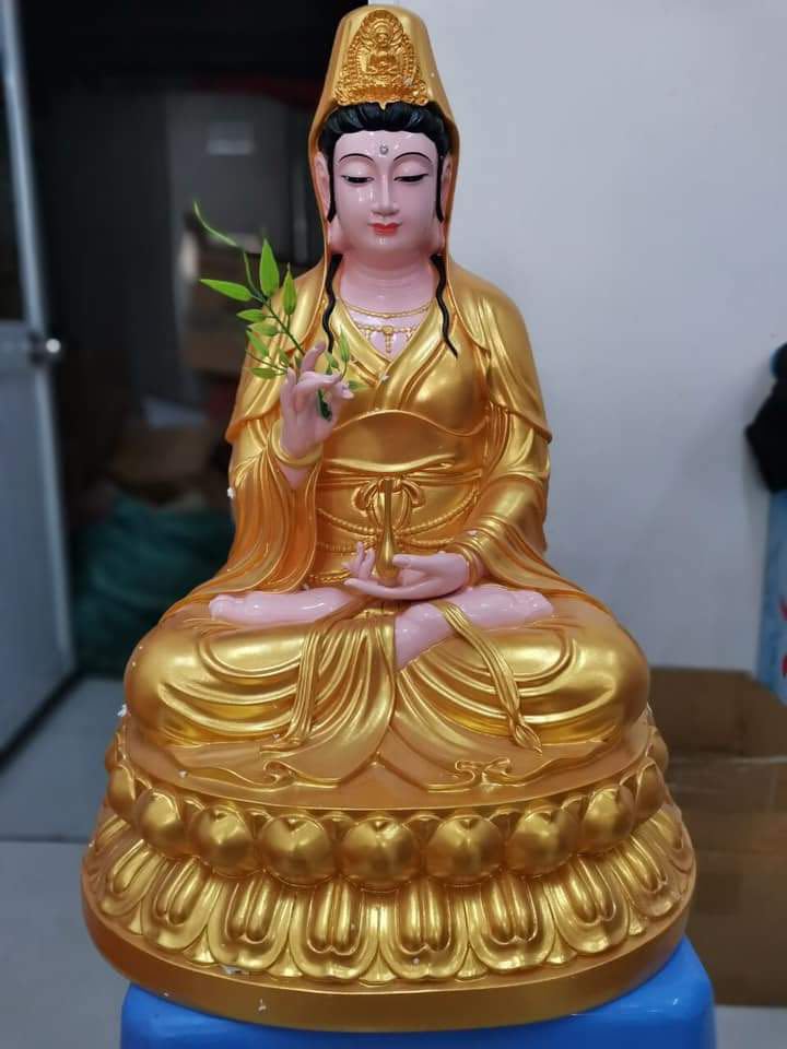 Tượng quan thế âm bồ tát - 50cm - nhũ vàng