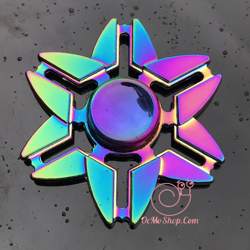 Con quay Finger Spinner 6 cánh phản quang kim loại cao cấp
