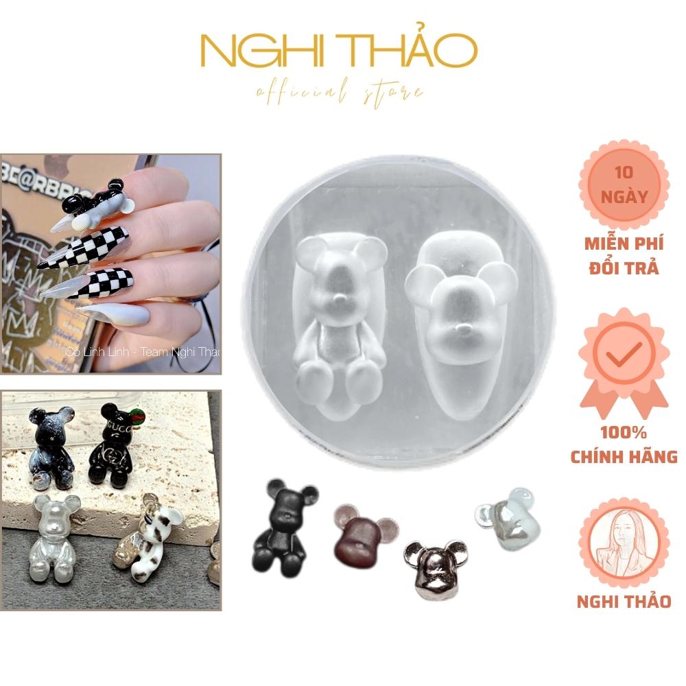 Khuôn silicon nail gấu bearbrick Nghi Thảo