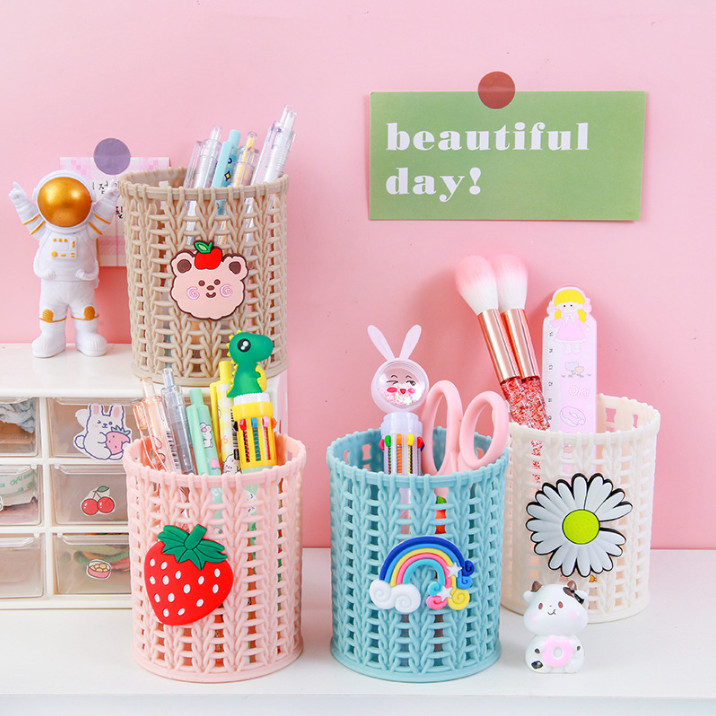 Ống đựng bút giỏ mây mini siêu cute MIM OBMAY18