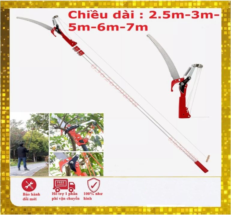 Kéo cắt tỉa cành cây trên cao,hái hoa quả dài từ 2.5 đến 7 mét