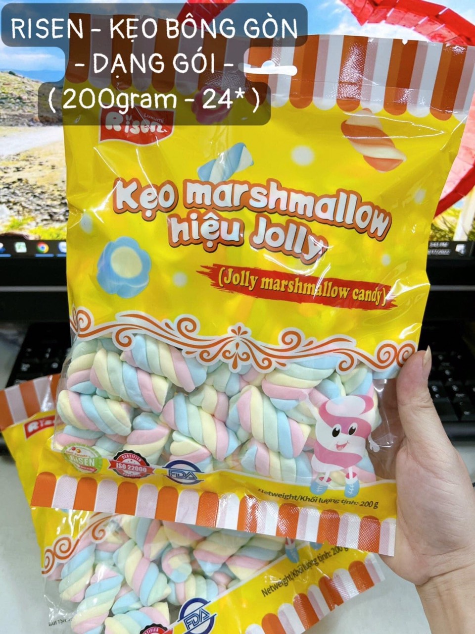 Thanh Hoá - Kẹo Marshmallow Kẹo Bông Gòn  hiệu Jolly Risen 200g