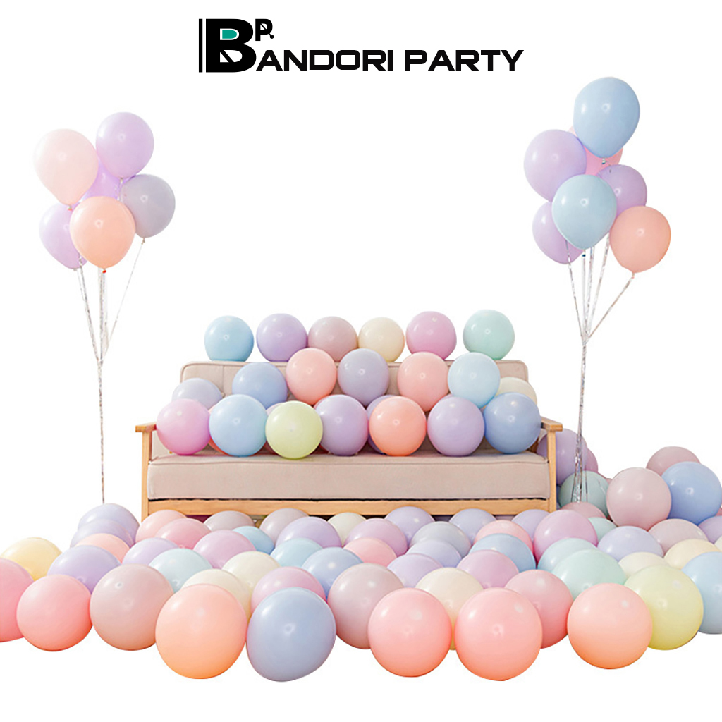 Bong bóng Macaron Bandori màu Pastel trang trí tiệc Size 5 - 10 inch